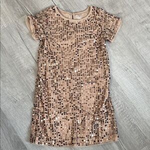 Wonder Nation Shimmering Sequin Dress - Tan
